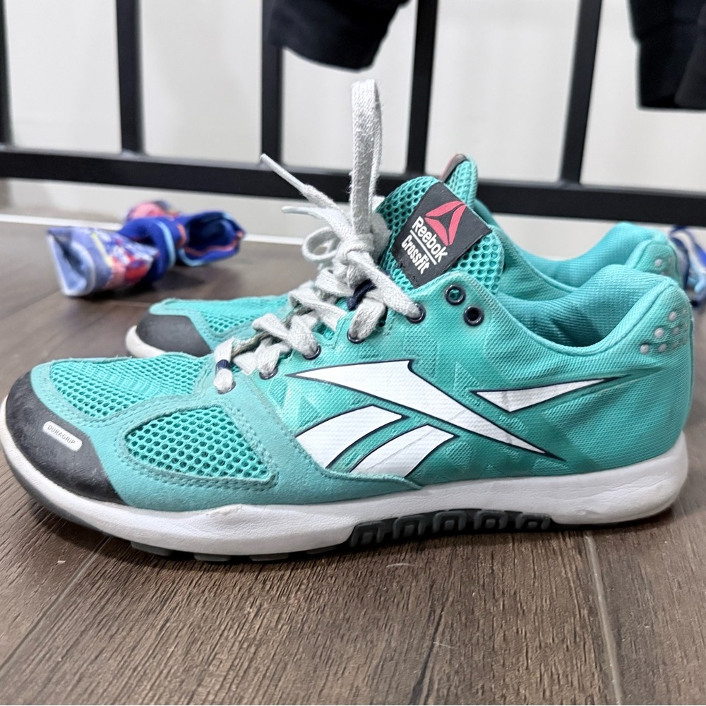 Reebok Women's Aqua and White Athletic Shoes